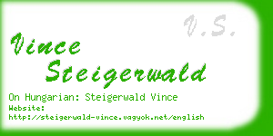 vince steigerwald business card